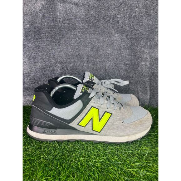 New Balance 574 WL574WTA Gray Neon Yellow Sneakers Women’s US 11 EU 43 - Picture 3 of 7
